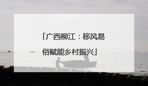 广西柳江：移风易俗赋能乡村振兴